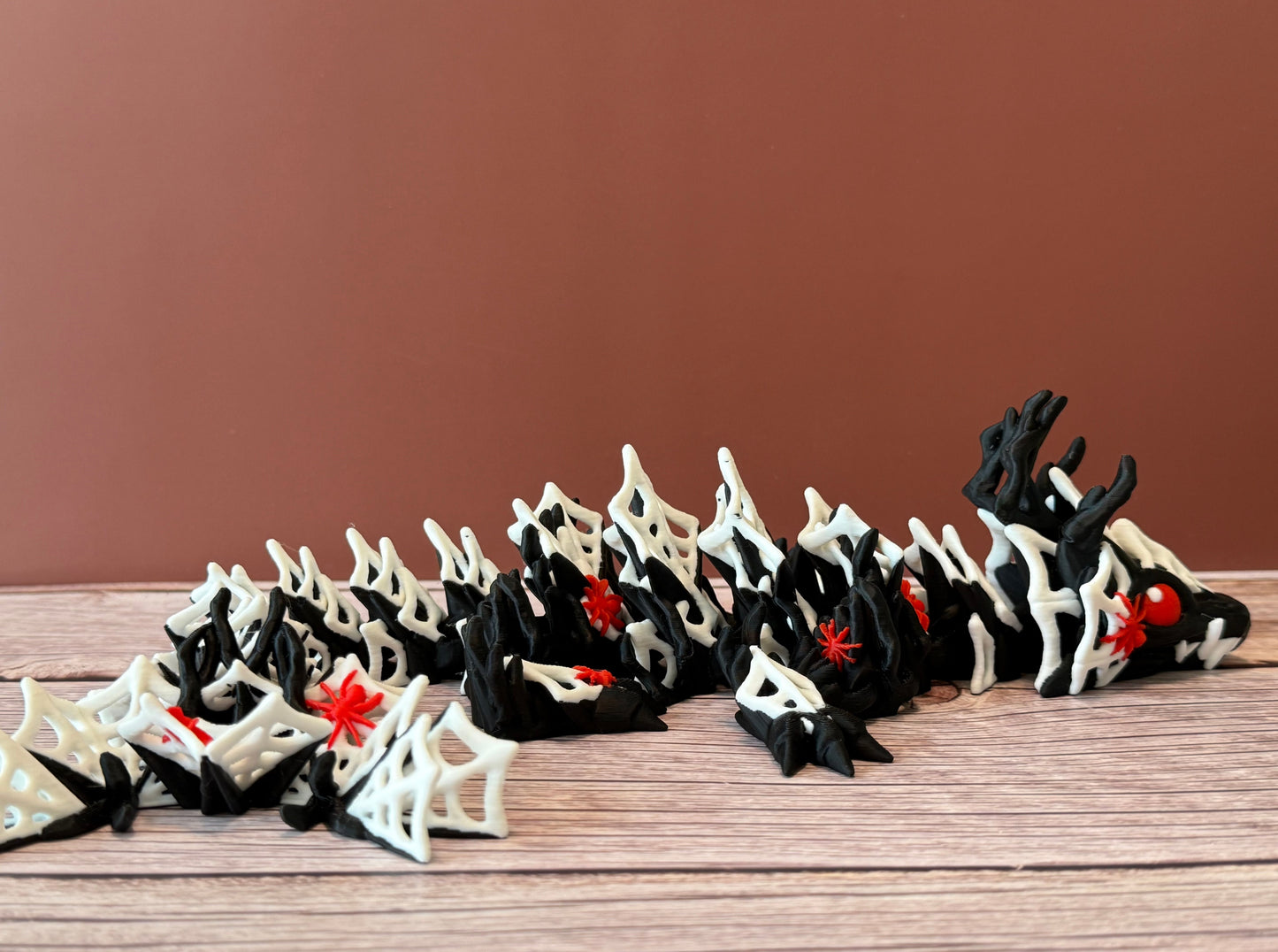 Articulated Wicked Web Dragon | 3D Printed Posable Fantasy Dragon Figurine | Unique Fidget Toy | Gothic Dragon Gift