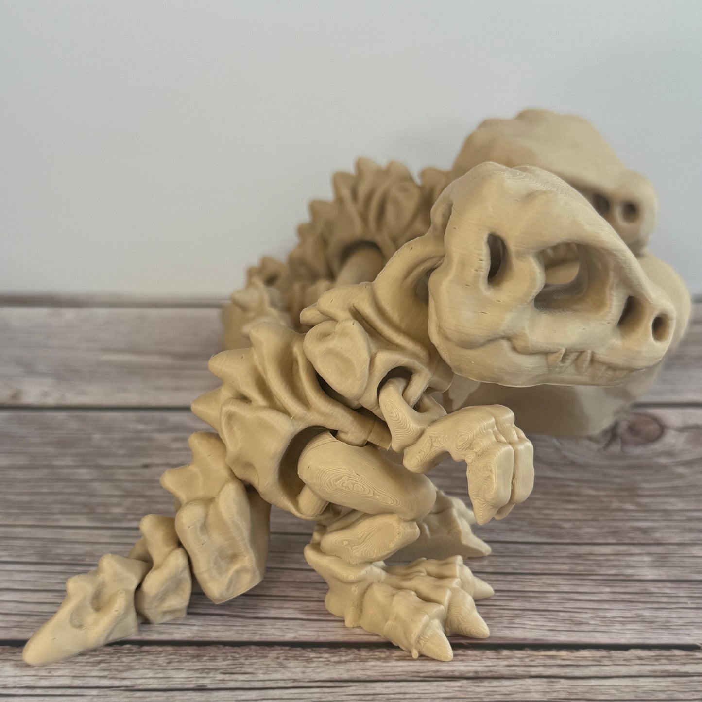 3D Printed T-Rex Skeleton Model with Optional Base | Fun Dinosaur Decor Gift