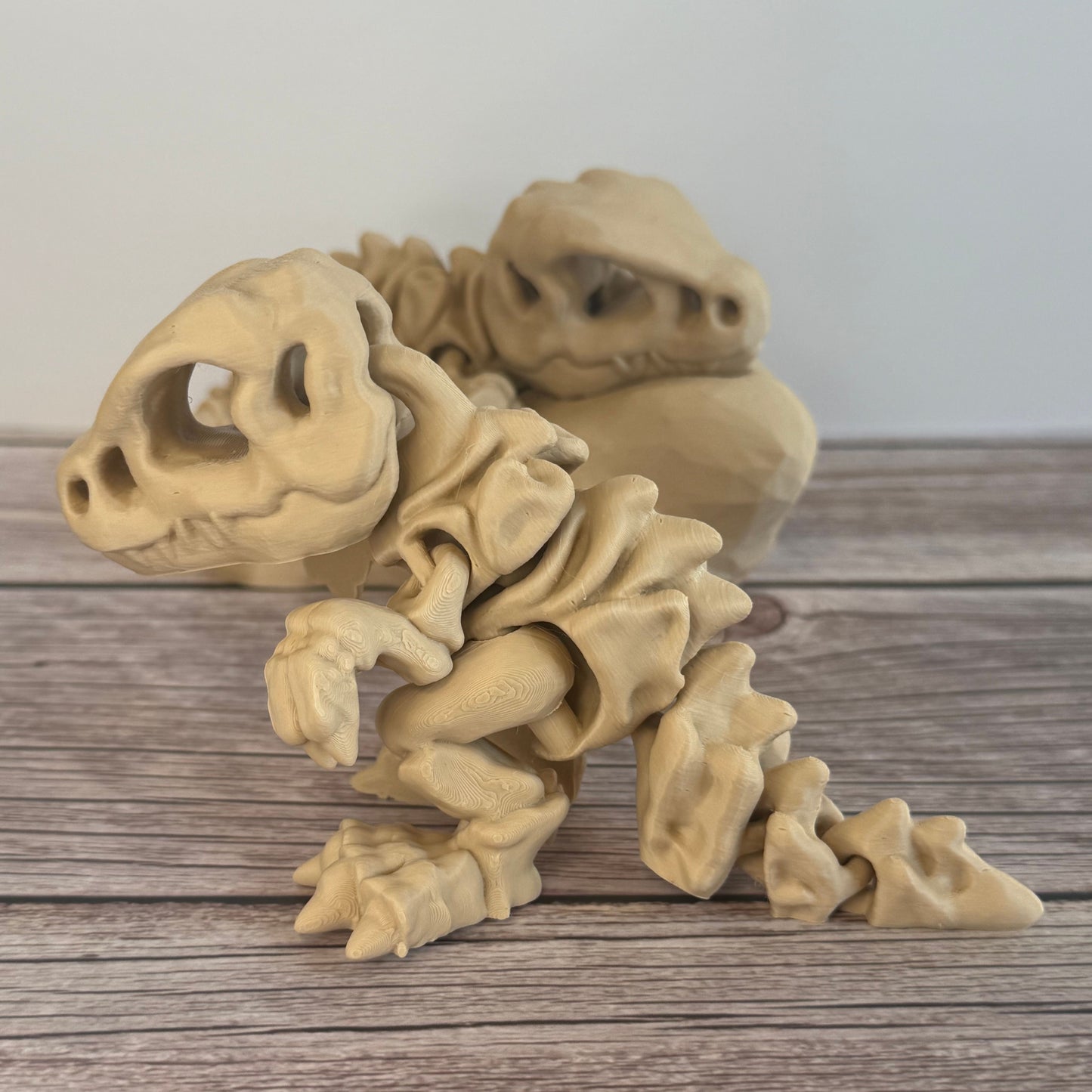 3D Printed T-Rex Skeleton Model with Optional Base | Fun Dinosaur Decor Gift