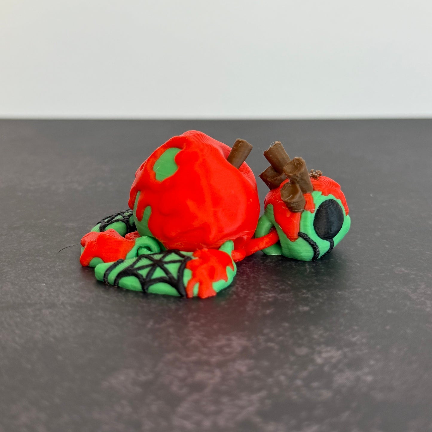 3D Printed Articulated Toxic Apple Turtle โ Creepy Cute Fidget Toy