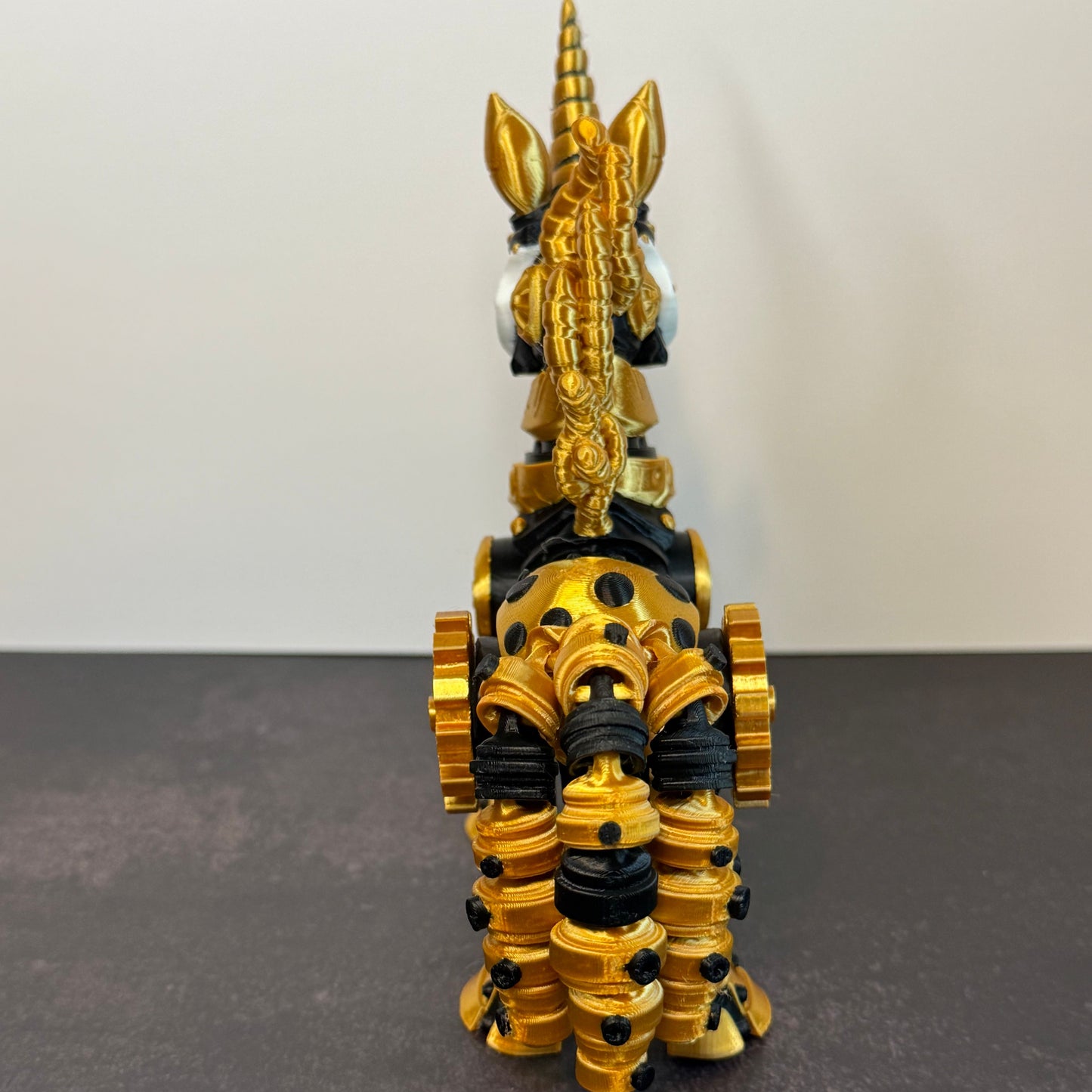 Steampunk Unicorn - 3D Printed Fantasy Unicorn Figurine, Mechanical Style Unicorn Decor
