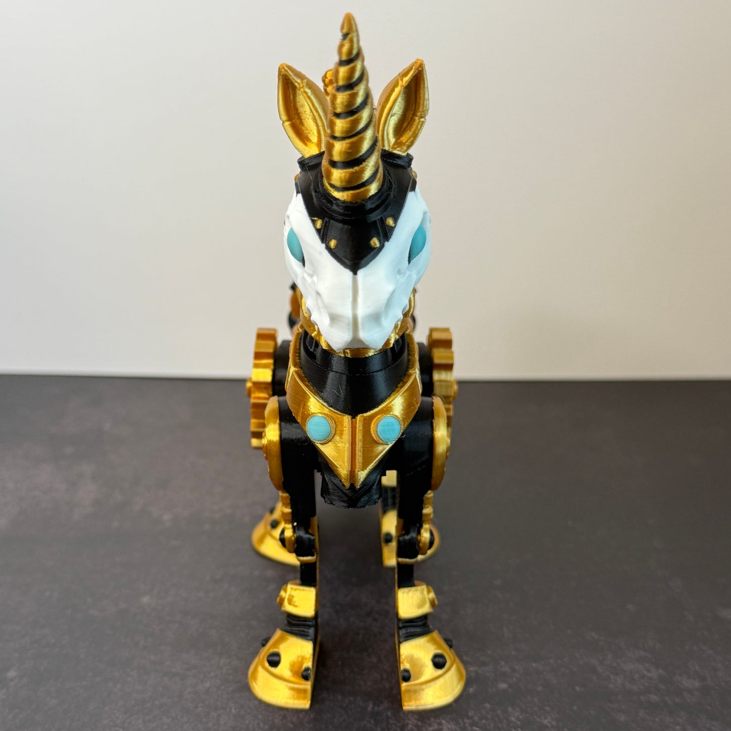Steampunk Unicorn - 3D Printed Fantasy Unicorn Figurine, Mechanical Style Unicorn Decor