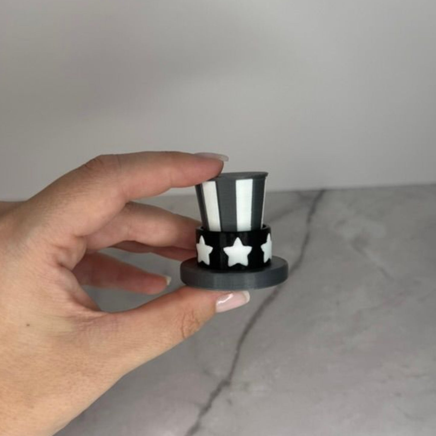 Gothic Uncle Sam Hat Clicker – 3D Printed Quiet or Clicky Fidget Toy