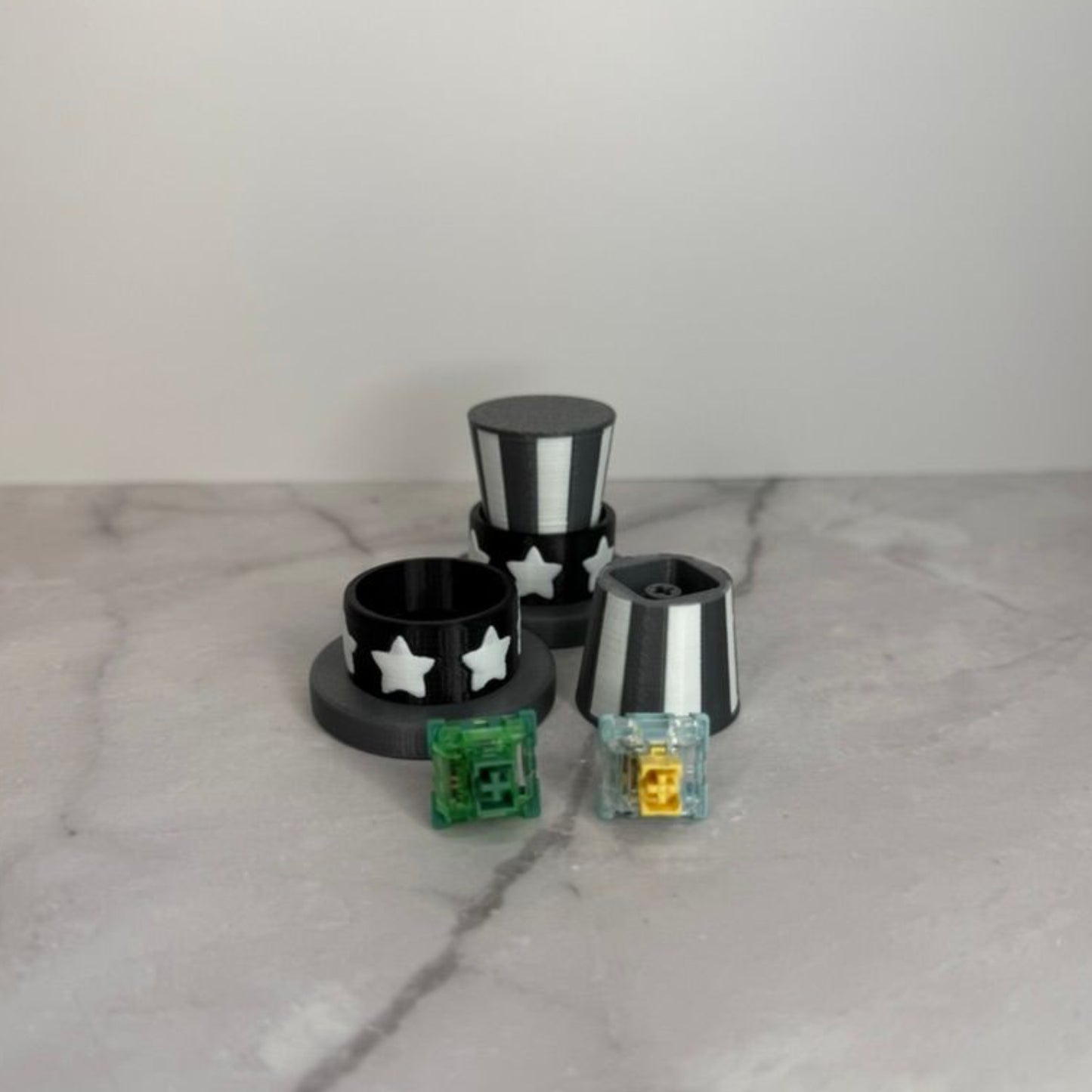 Gothic Uncle Sam Hat Clicker – 3D Printed Quiet or Clicky Fidget Toy