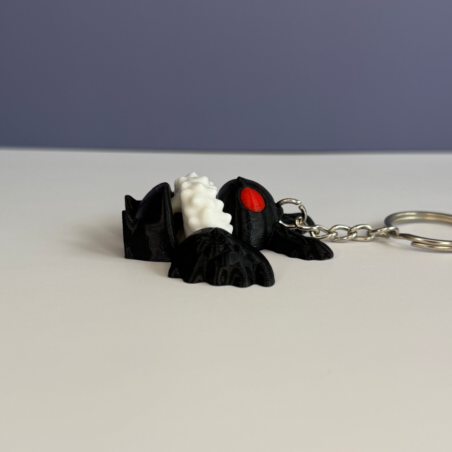 Mothman Keychain – 3D Printed Cryptid Creature Key Ring, Spooky Gothic Gift, Cryptid Lover Accessory