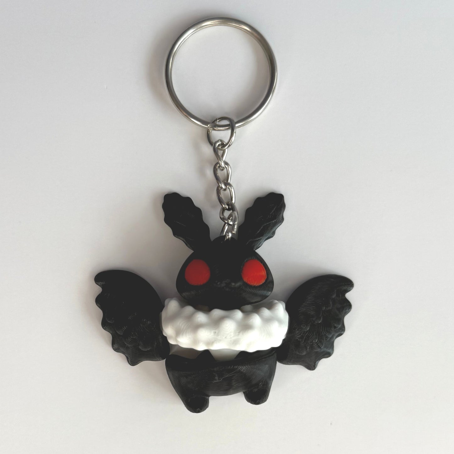 Mothman Keychain – 3D Printed Cryptid Creature Key Ring, Spooky Gothic Gift, Cryptid Lover Accessory