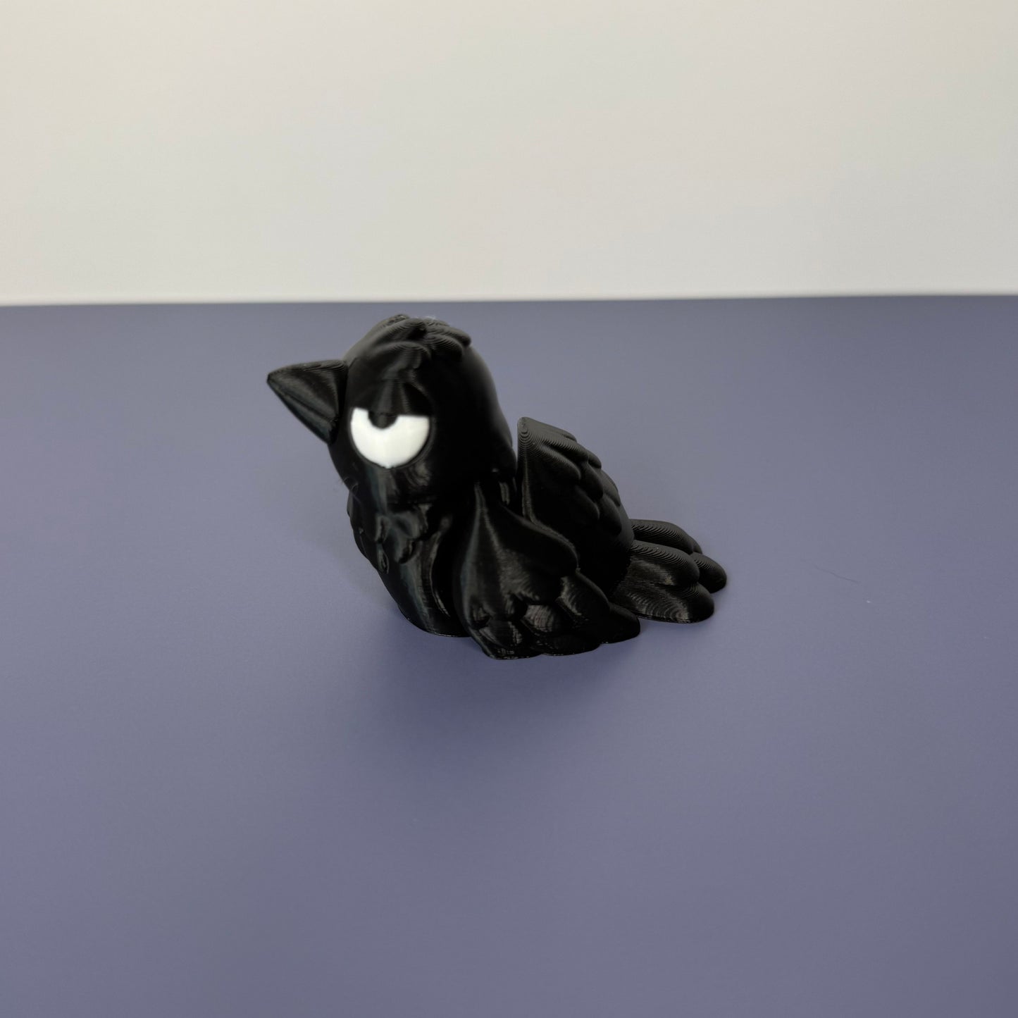 Mini Sassy Crow – 3D Printed Gothic Bird, Moody Crow Desk Buddy, Spooky Cute Shelf Decor