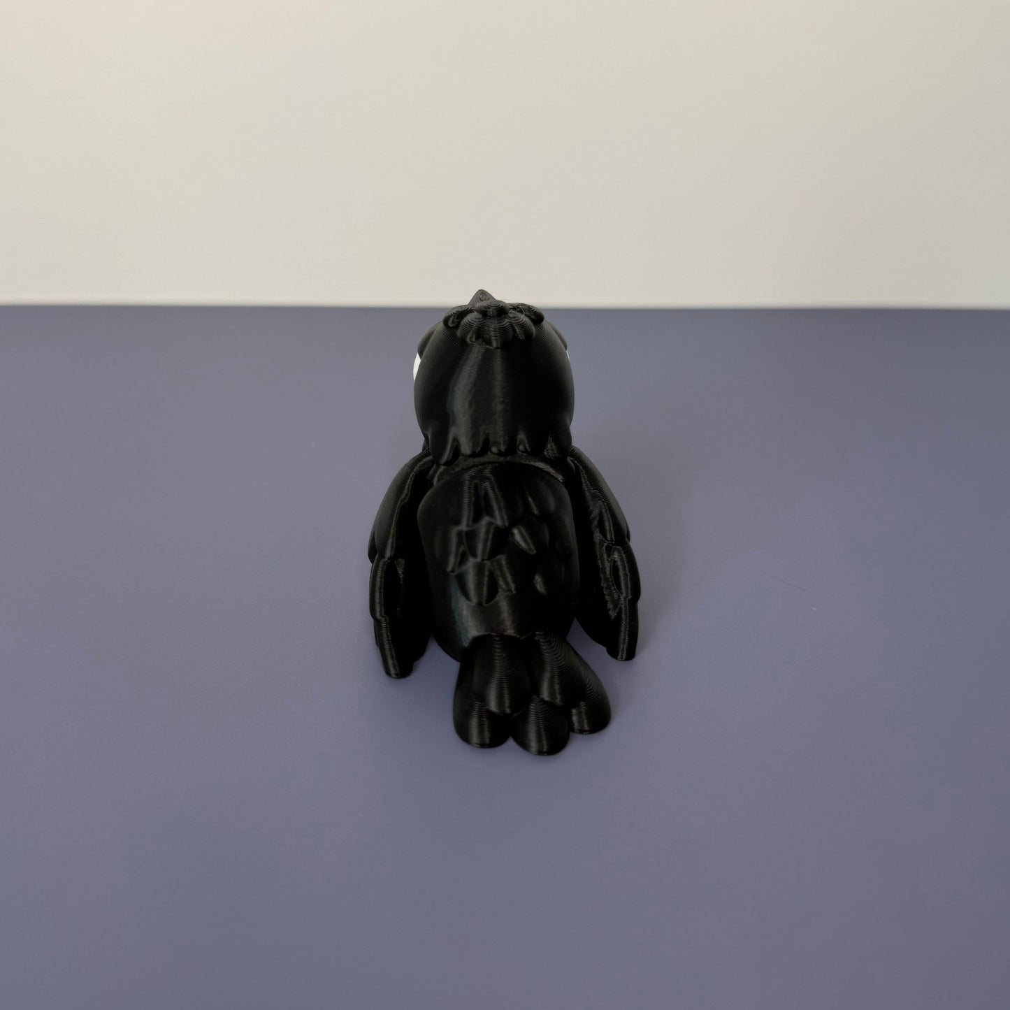 Mini Sassy Crow – 3D Printed Gothic Bird, Moody Crow Desk Buddy, Spooky Cute Shelf Decor
