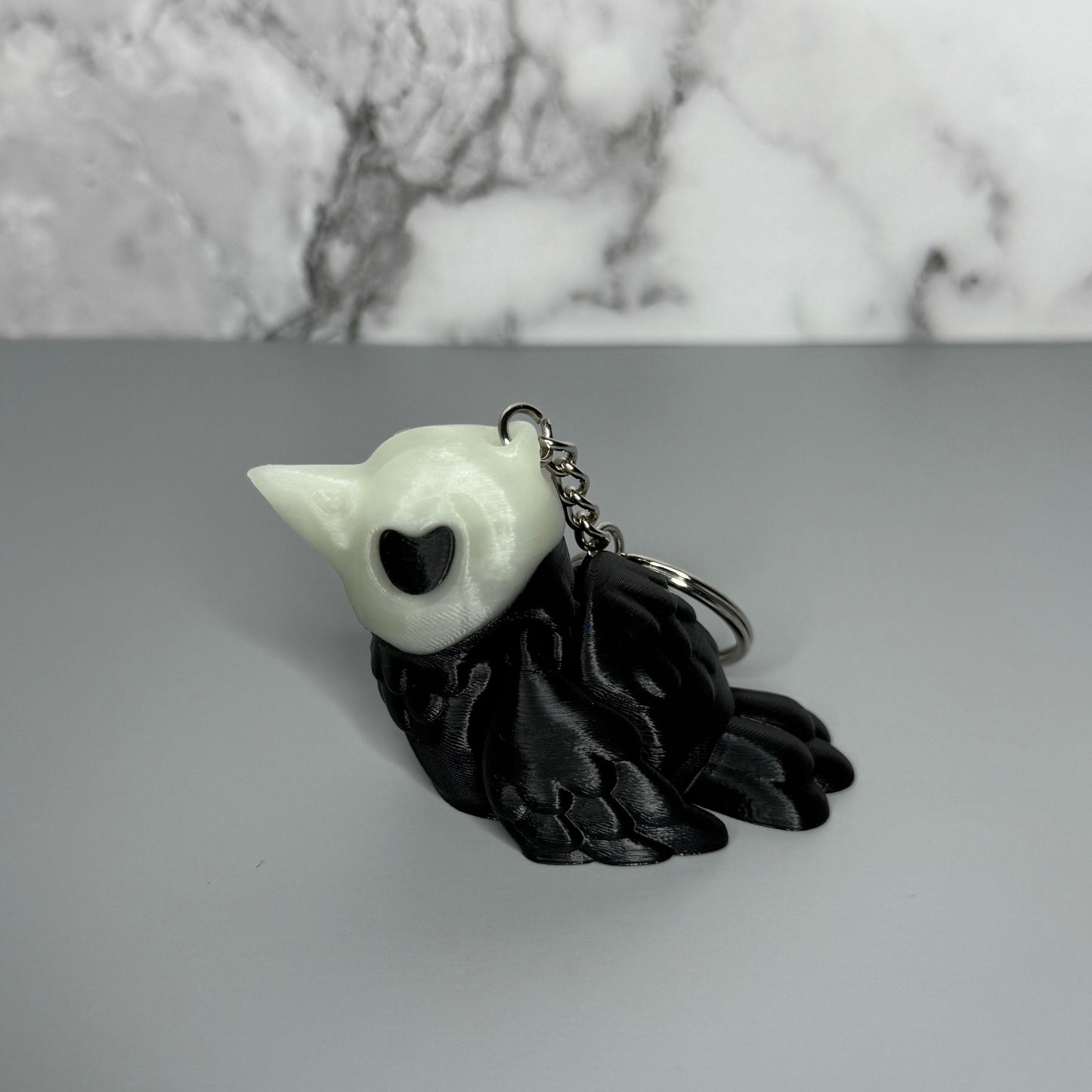 Glow Gothic Halloween Crow Keychain - Creepy Dark Spooky Charm