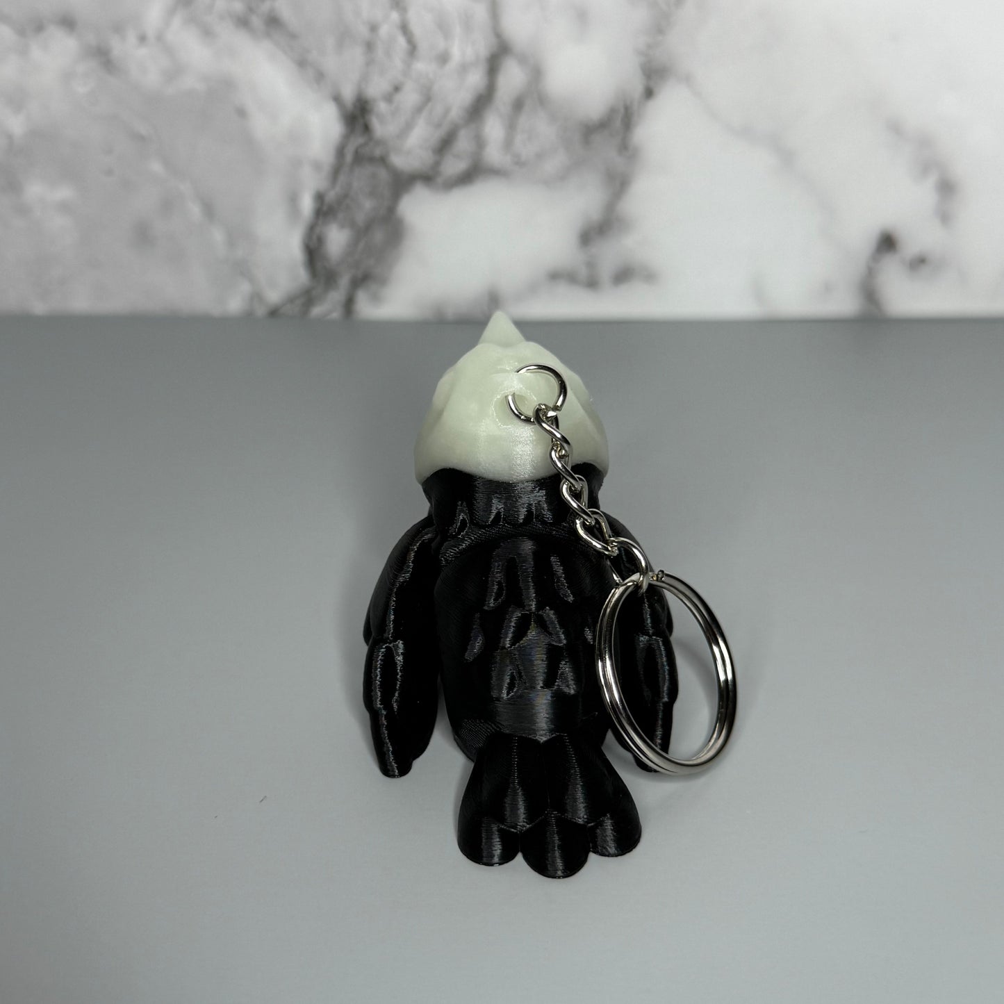 Glow Gothic Halloween Crow Keychain - Creepy Dark Spooky Charm
