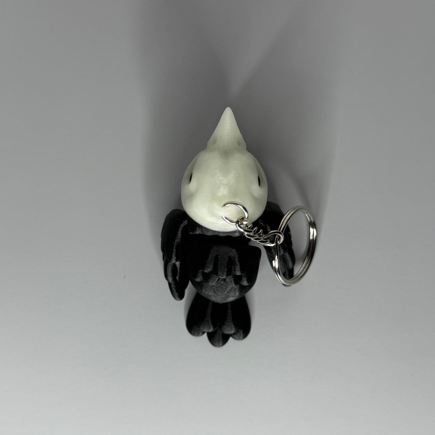 Glow Gothic Halloween Crow Keychain - Creepy Dark Spooky Charm
