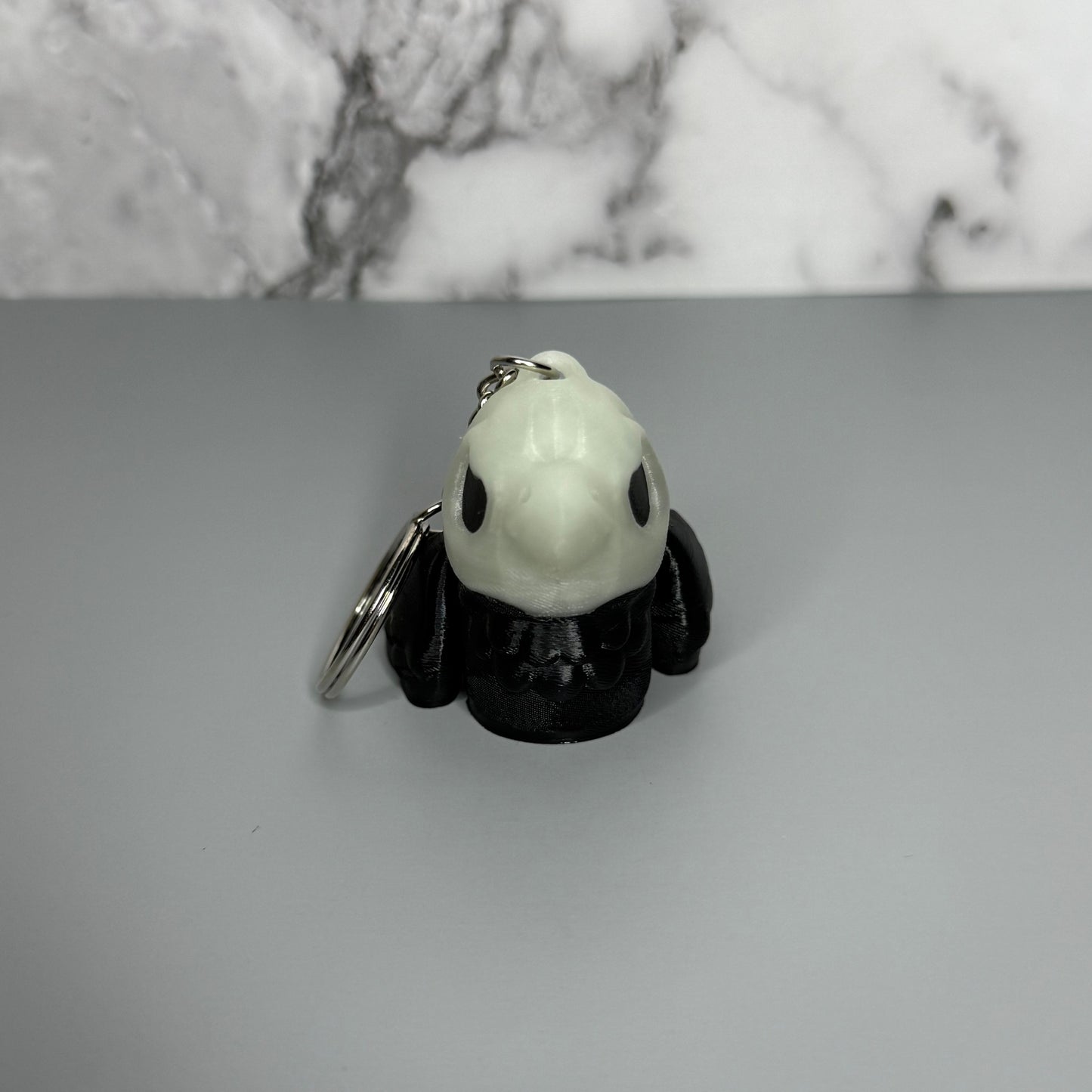 Glow Gothic Halloween Crow Keychain - Creepy Dark Spooky Charm