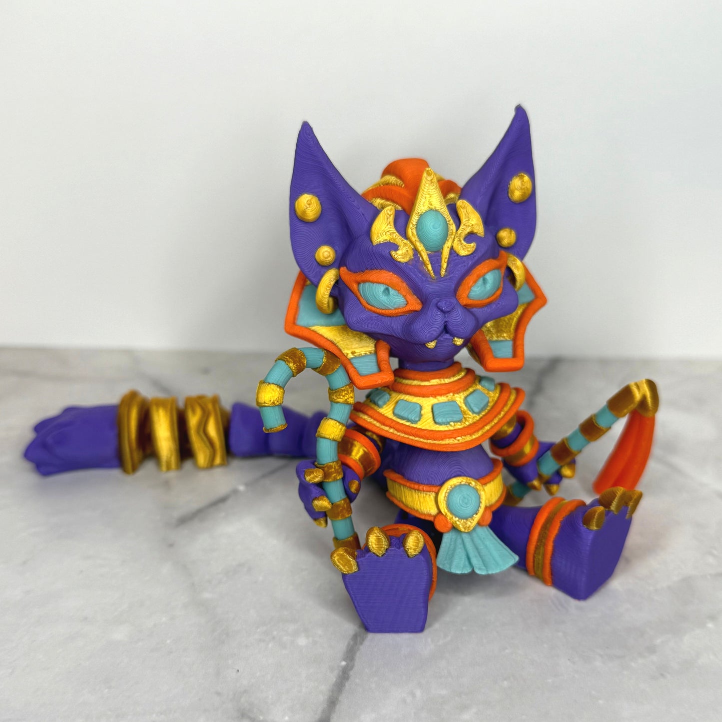 Pharaoh Cat Statue - 3D Printed Egyptian Cat Figurine, Ancient Egypt Inspired Gift