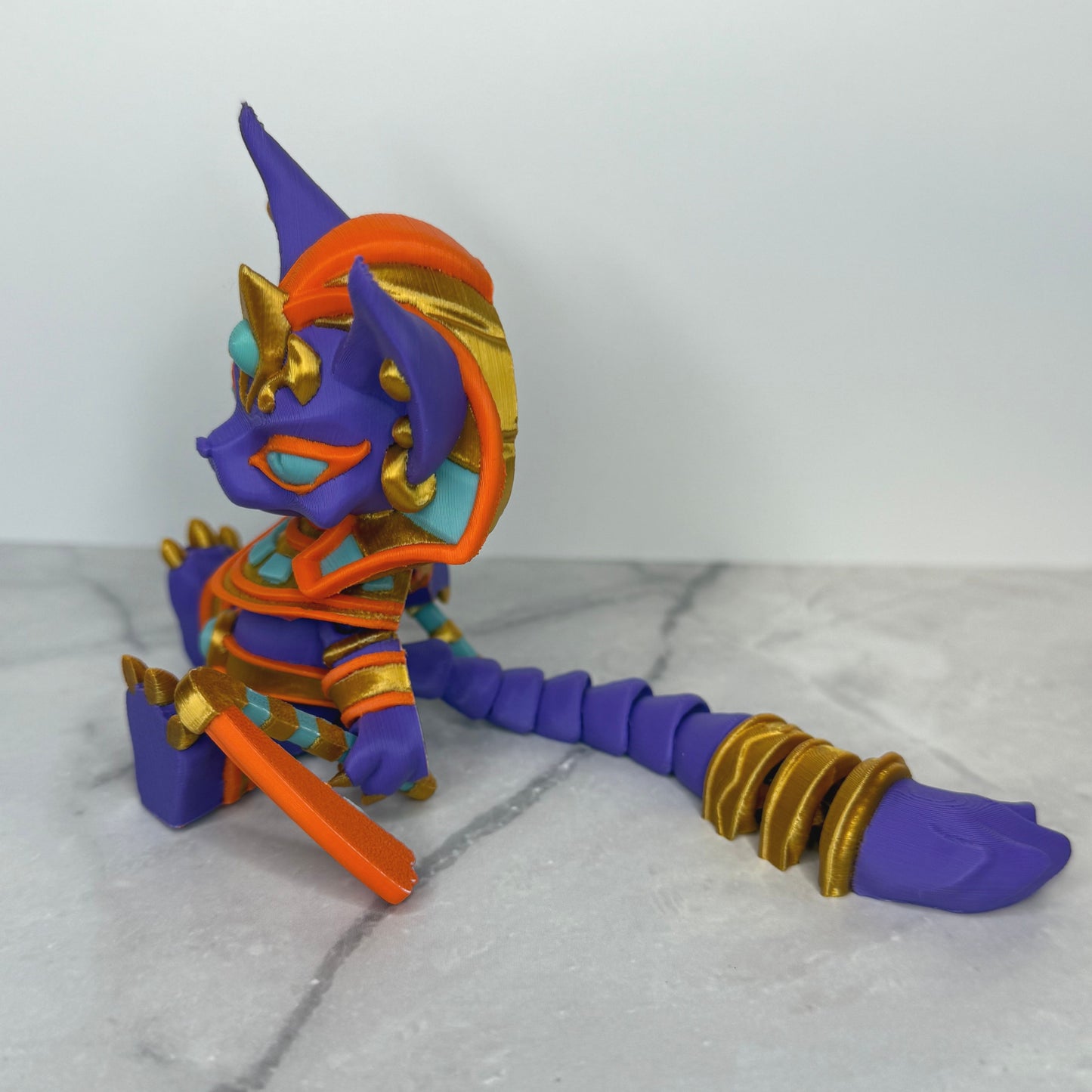 Pharaoh Cat Statue - 3D Printed Egyptian Cat Figurine, Ancient Egypt Inspired Gift