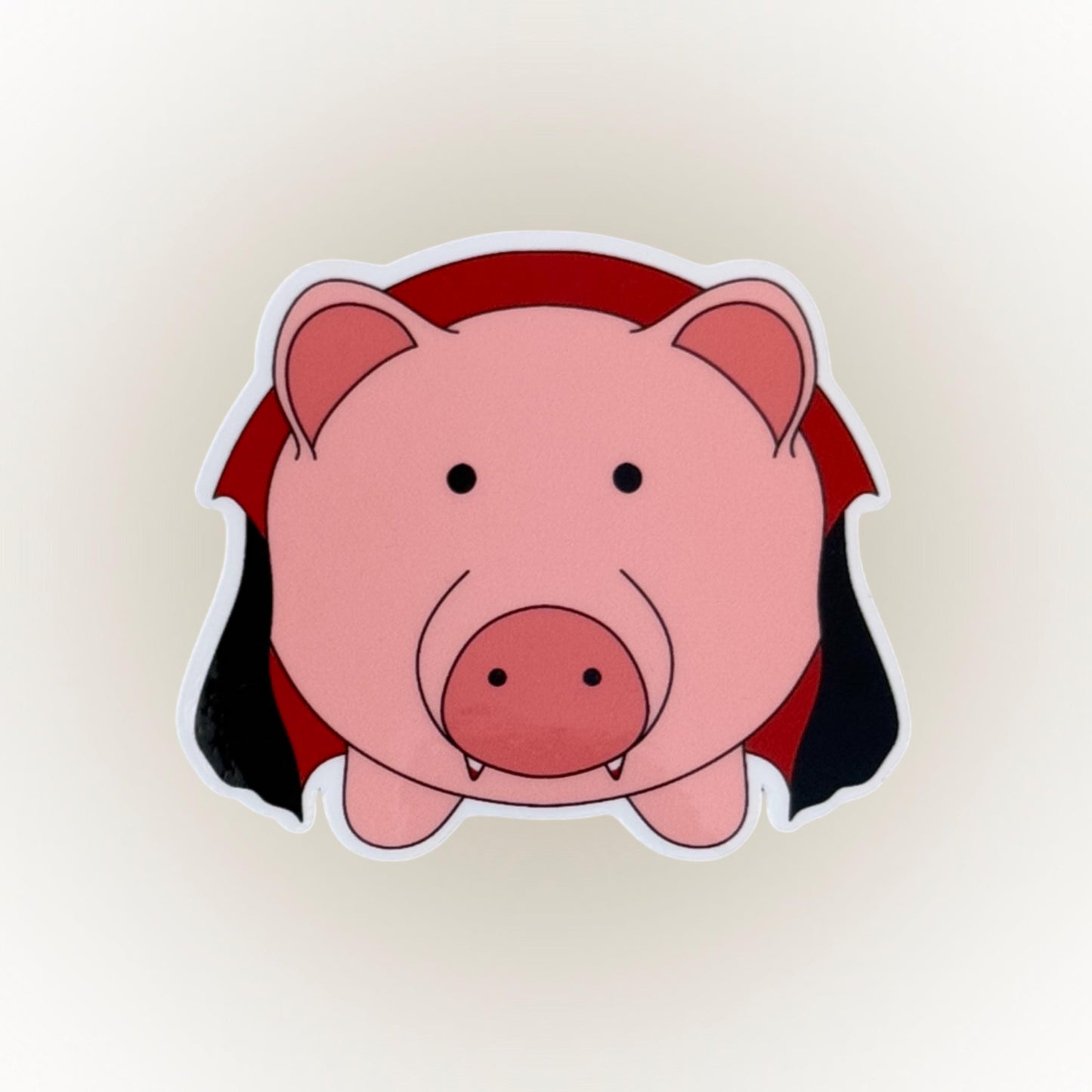 Count Porkula: Dracula Pig Sticker - Spooky Cute Piggie Vampire Design for Halloween Lovers