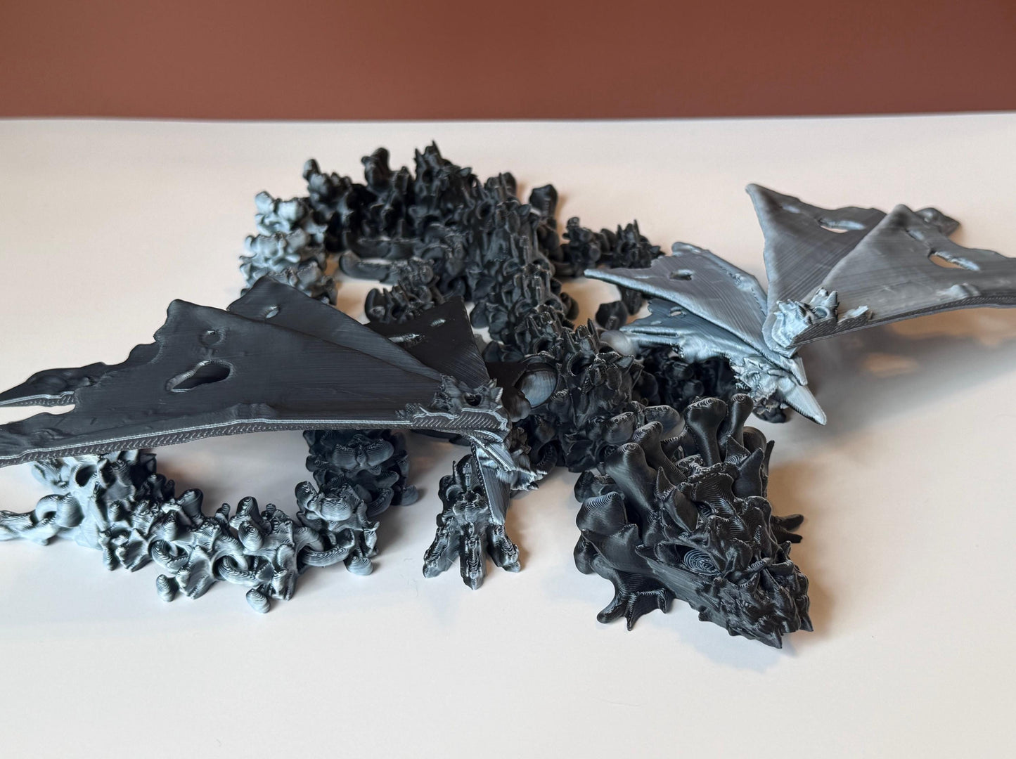 20" Articulated Hollow Dragon with Wings – Large 3D Printed Dragon Toy – Posable Fantasy Creature – Dragon Model Decor