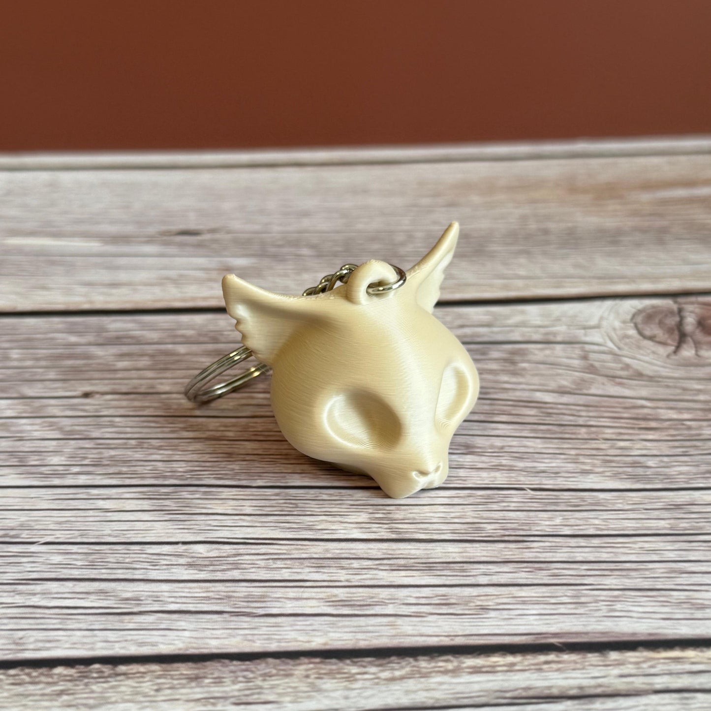 3D Printed Cat Skull Keychain – Gothic Cat Lover Gift – Unique Skull Keychain – Spooky Cat Accessory