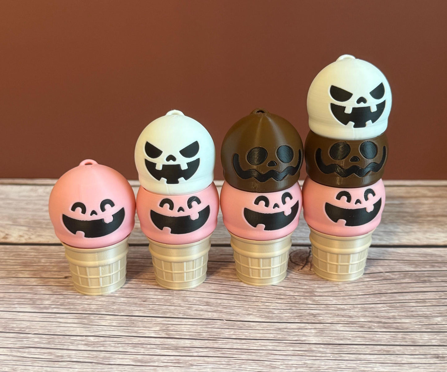 3D Printed Ice Cream Cone Keychain | Multi-Tier Scoop Option | Cute Summer Accessory