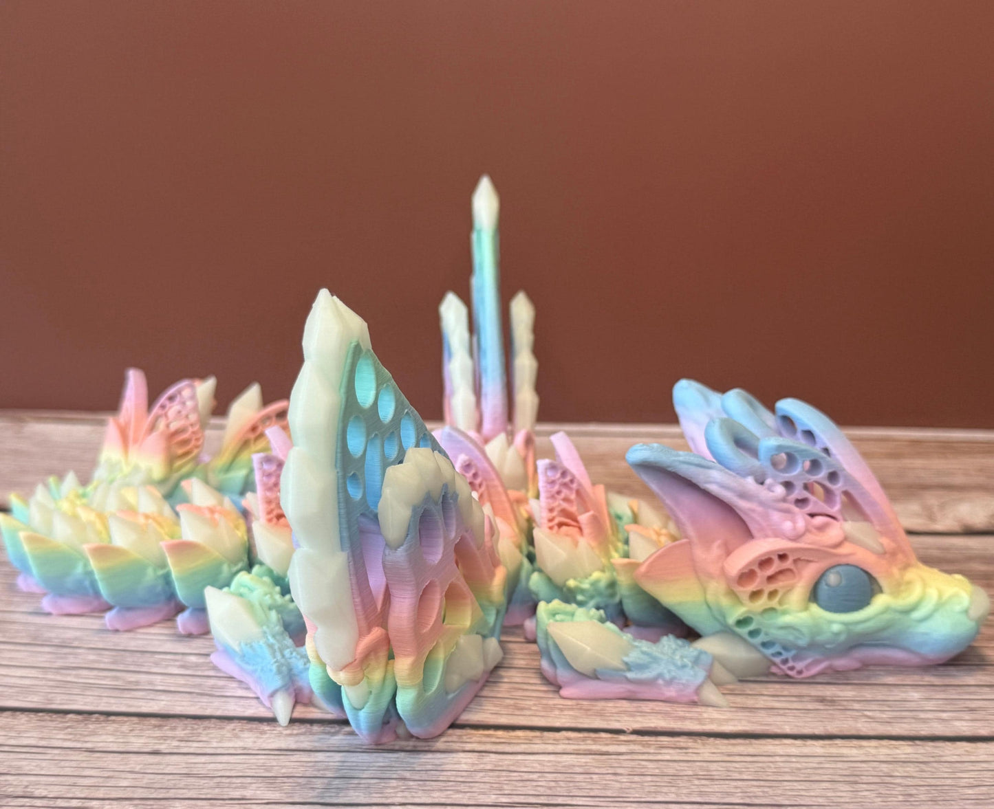 12.5" Baby Glow-in-the-Dark Fae Wolf Dragon – 3D Printed Fantasy Creature Toy