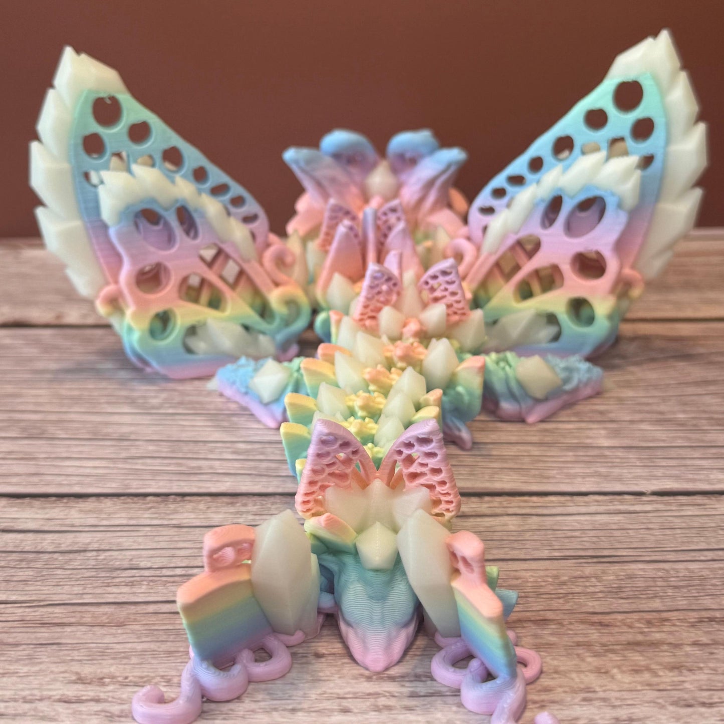 12.5" Baby Glow-in-the-Dark Fae Wolf Dragon – 3D Printed Fantasy Creature Toy