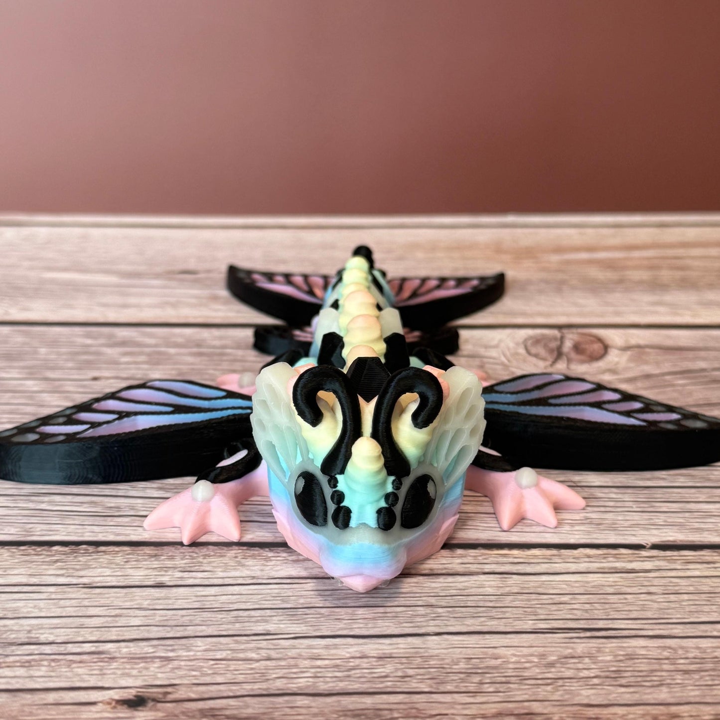 7in Glow-in-the-Dark Butterfly Dragon β 3D Printed Articulated Fantasy Toy