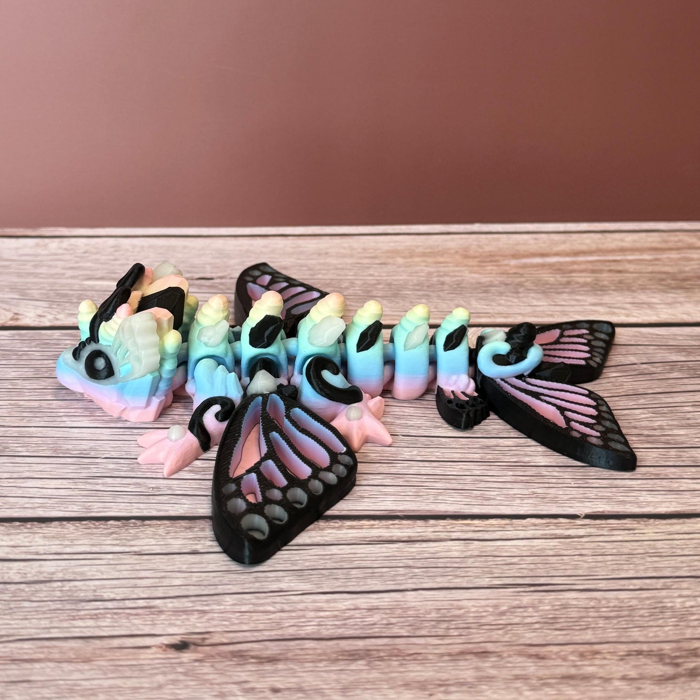 7in Glow-in-the-Dark Butterfly Dragon β 3D Printed Articulated Fantasy Toy