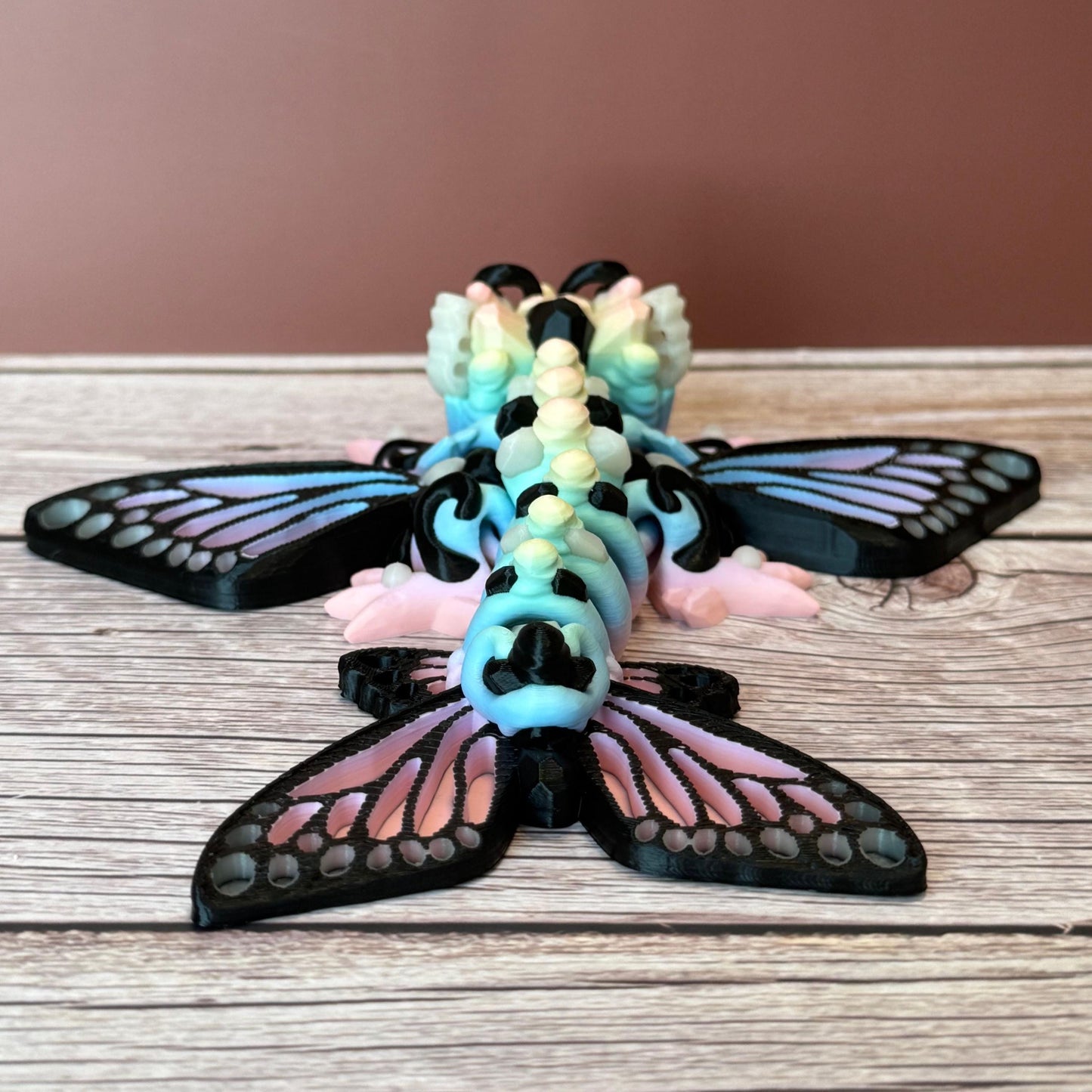 7in Glow-in-the-Dark Butterfly Dragon β 3D Printed Articulated Fantasy Toy