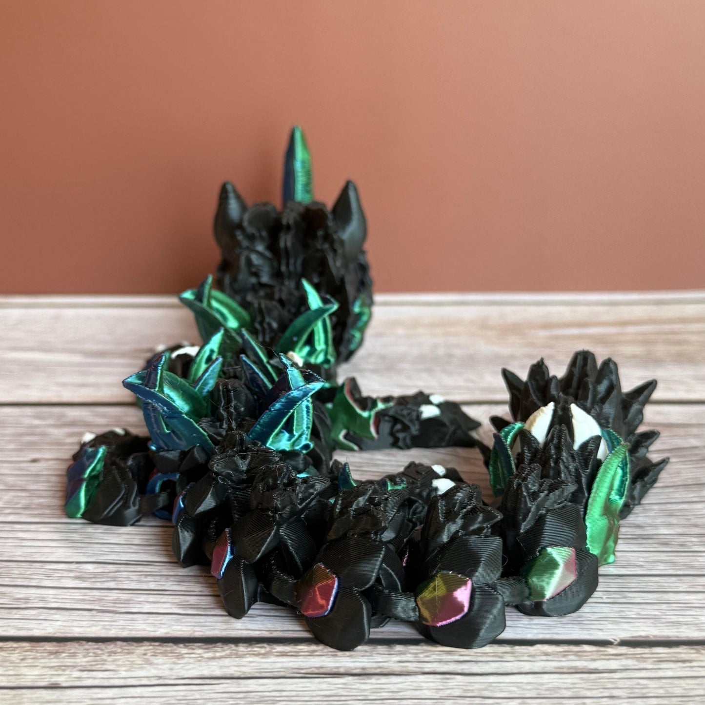 Articulated 12in Baby Dark Unicorn Dragon – 3D Printed Fantasy Fidget Toy Gift