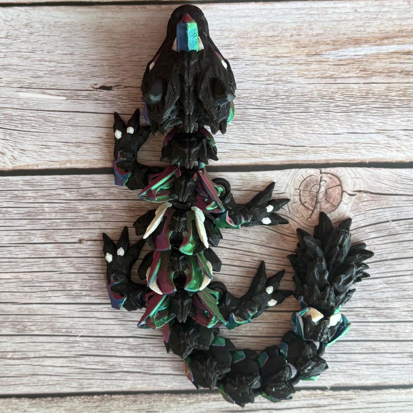 Articulated 12in Baby Dark Unicorn Dragon – 3D Printed Fantasy Fidget Toy Gift