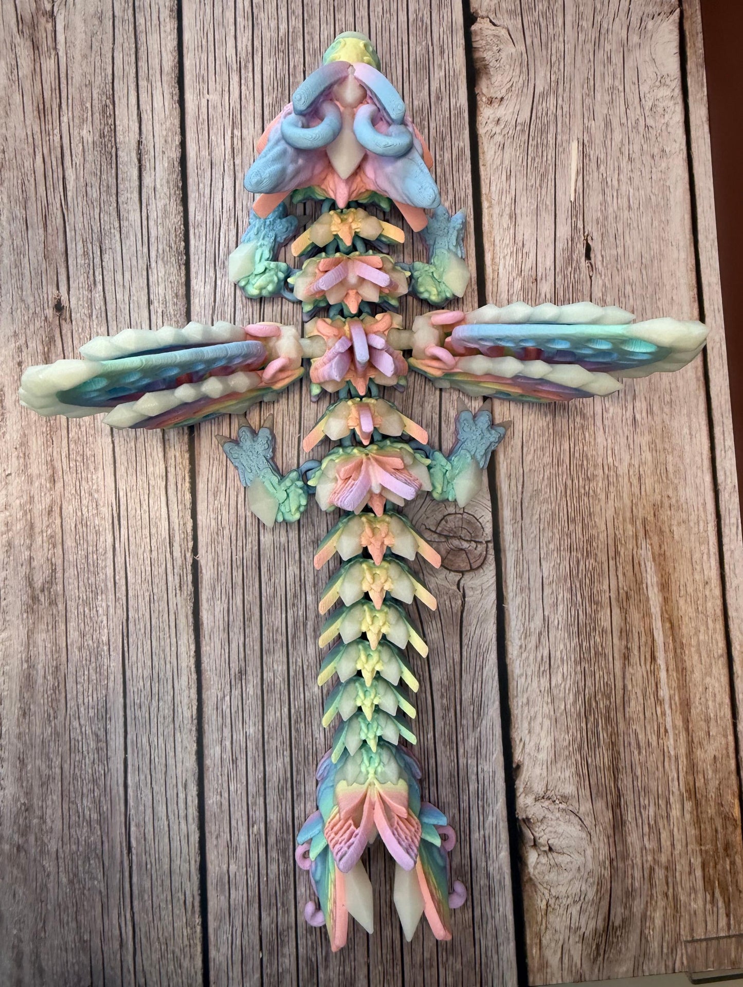 12.5" Baby Glow-in-the-Dark Fae Wolf Dragon – 3D Printed Fantasy Creature Toy