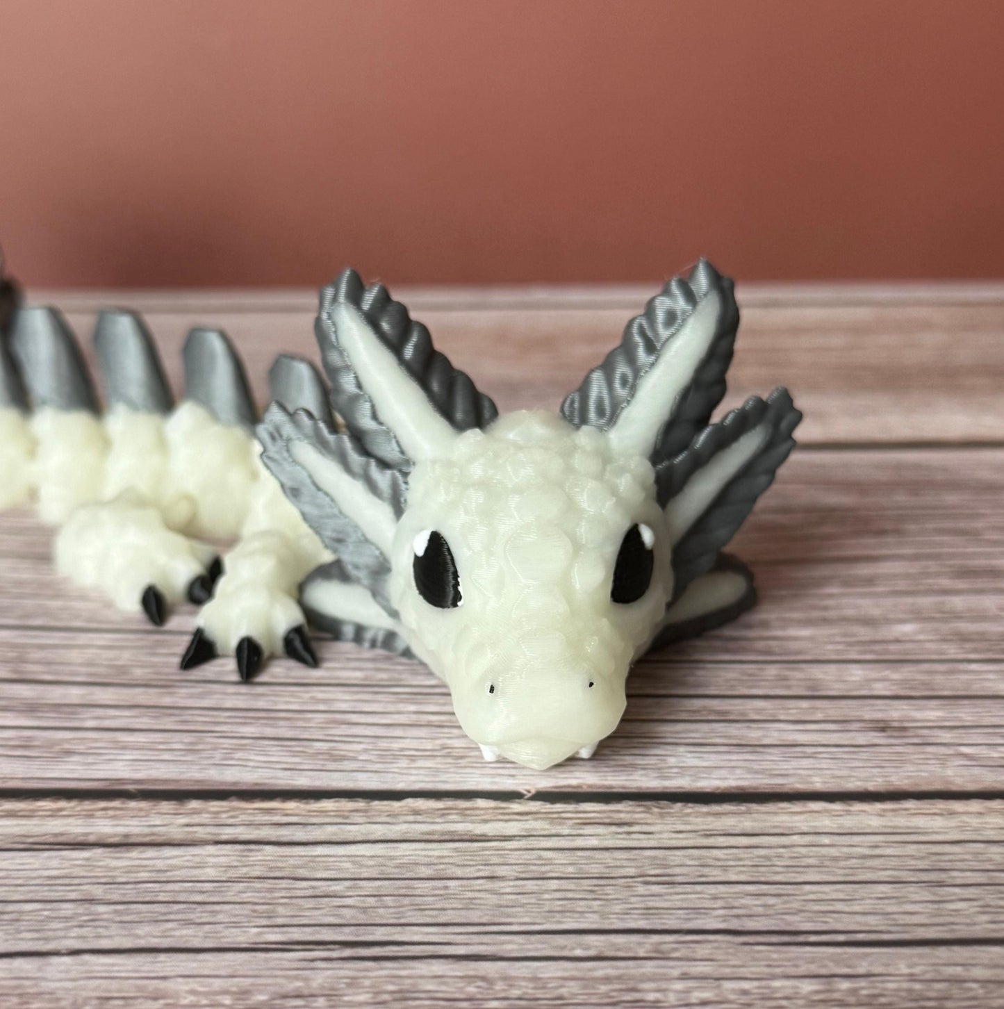 10in Articulated Glow Baby Axolotl Dragon β 3D Printed Fantasy Fidget Toy