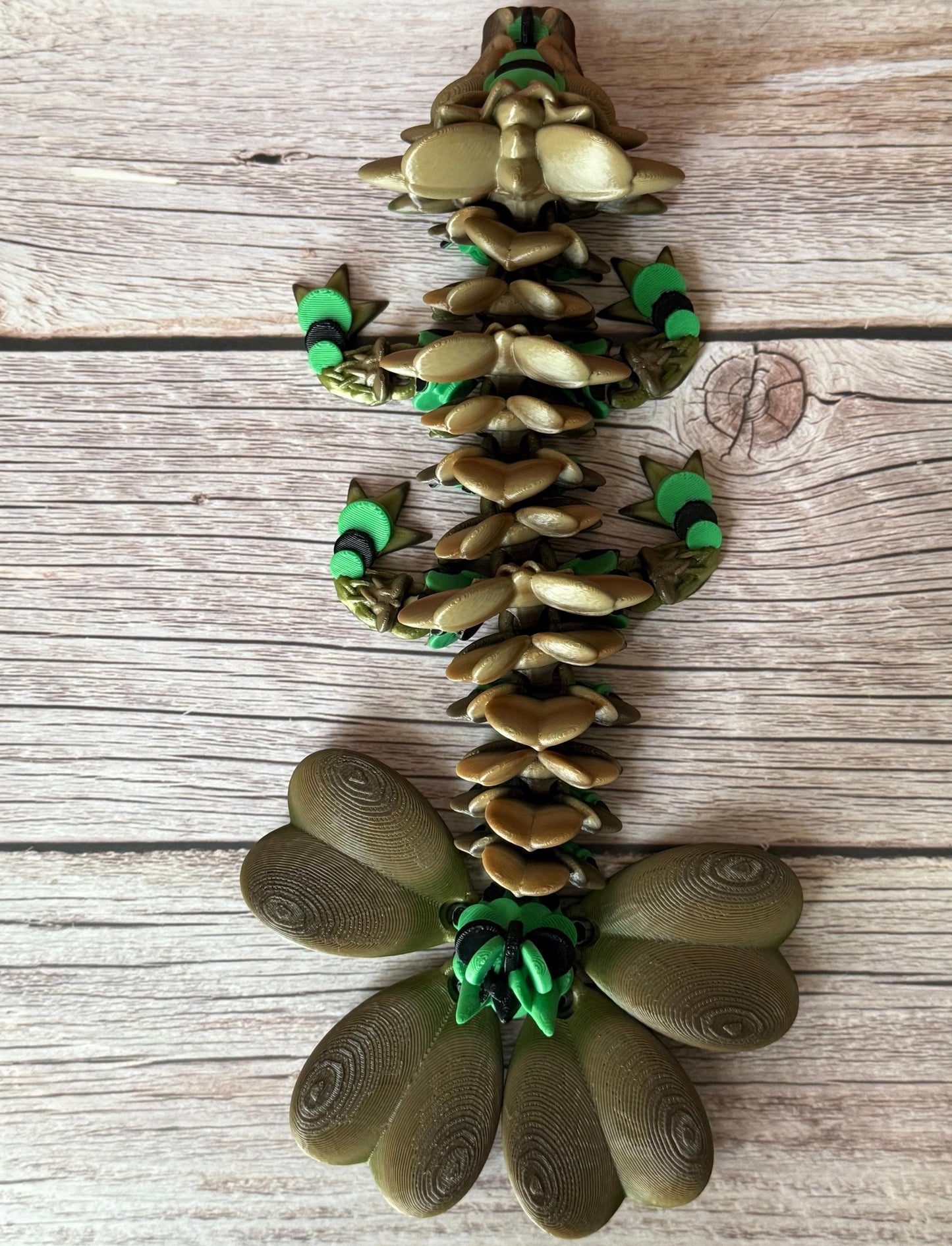 10.5in Articulated Baby Clover Dragon β 3D Printed Lucky Fantasy Fidget Toy