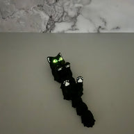 Glow in the Dark Eyes Black Cat - Laying or Hanging Spooky Gothic Halloween Decor