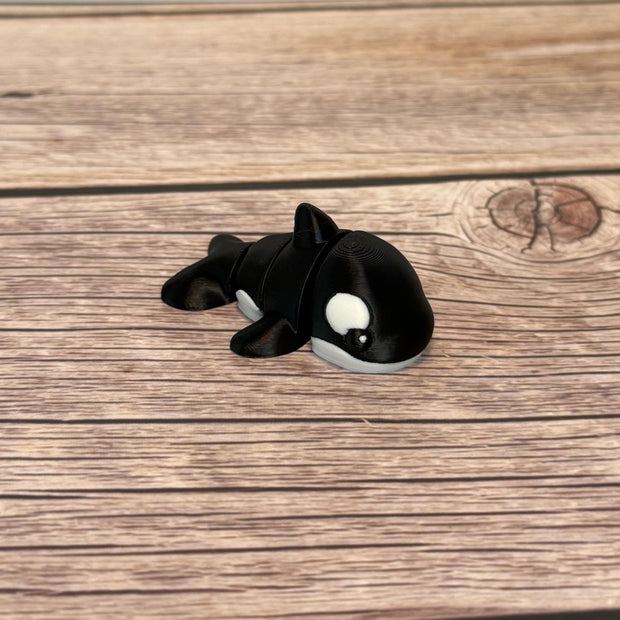 Articulated Mini Orca Toy – 3D Printed Killer Whale Fidget Figure