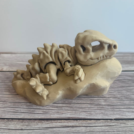 3D Printed T-Rex Skeleton Model with Optional Base | Fun Dinosaur Decor Gift