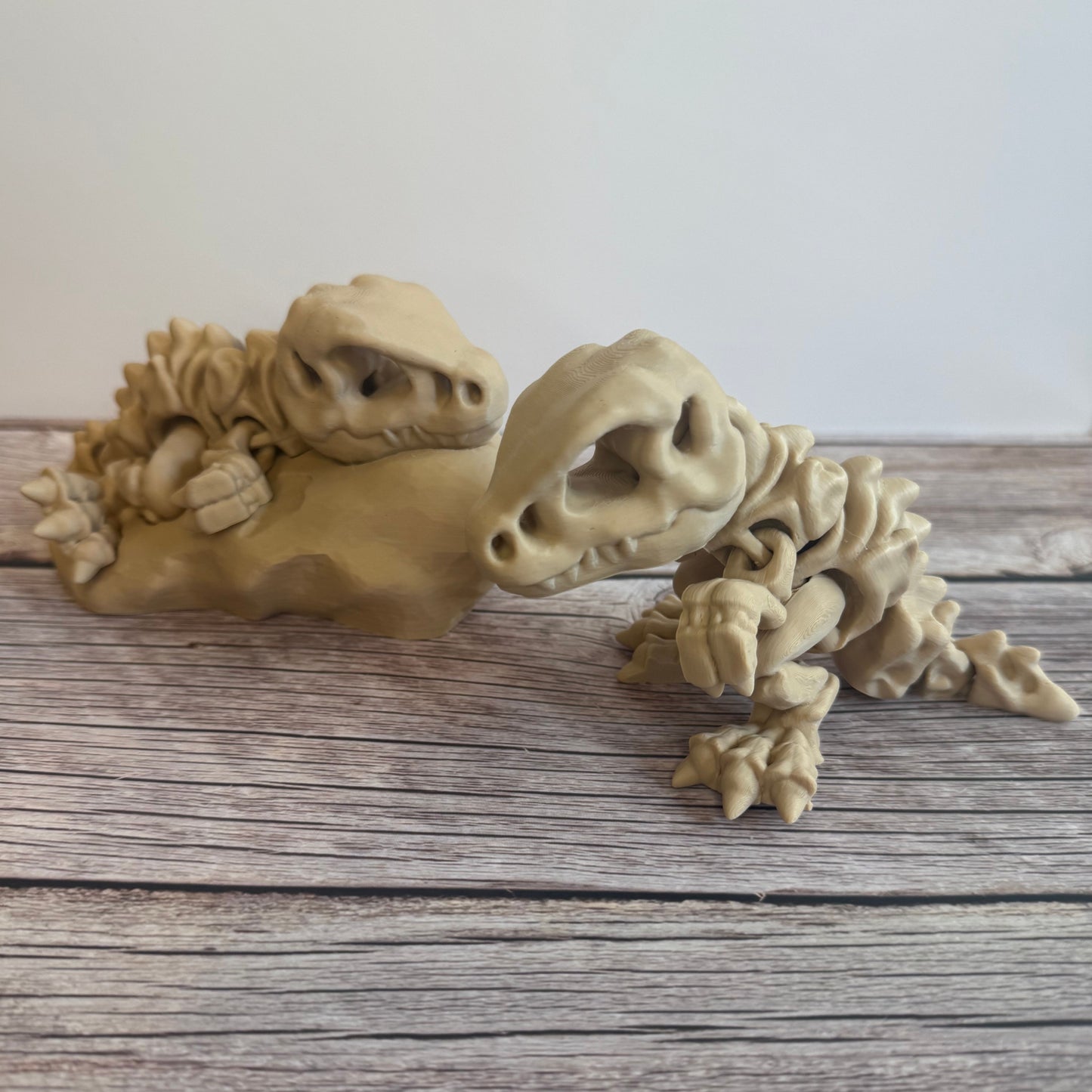 3D Printed T-Rex Skeleton Model with Optional Base | Fun Dinosaur Decor Gift