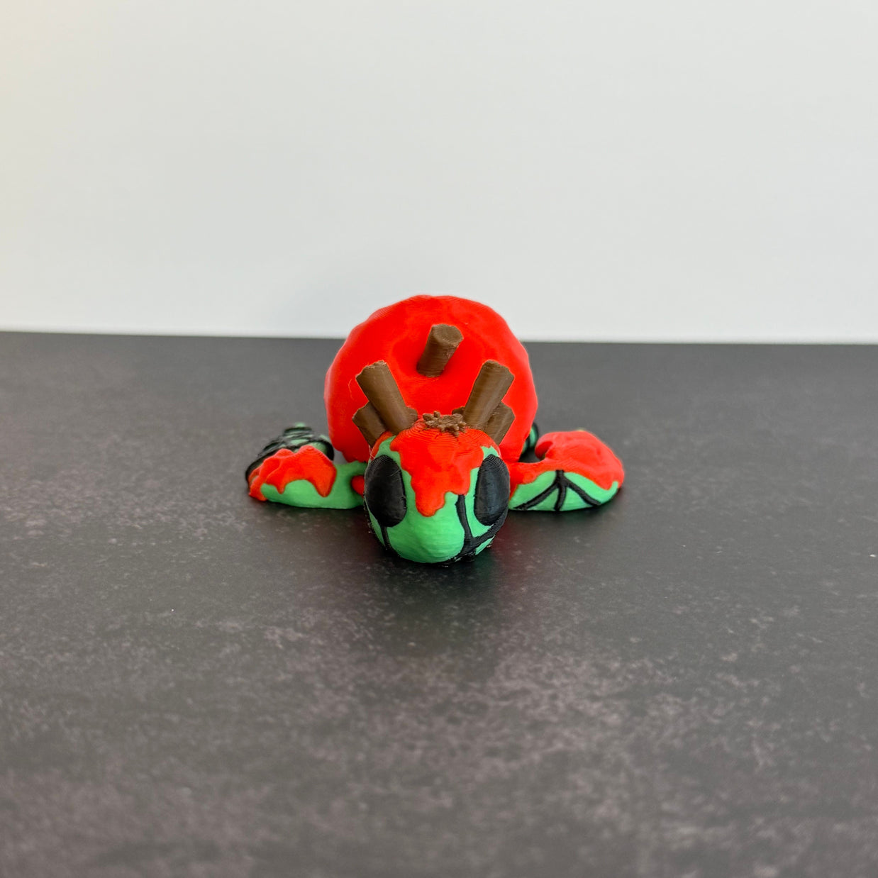 3D Printed Articulated Toxic Apple Turtle – Creepy Cute Fidget Toy