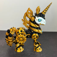 Steampunk Unicorn - 3D Printed Fantasy Unicorn Figurine, Mechanical Style Unicorn Decor