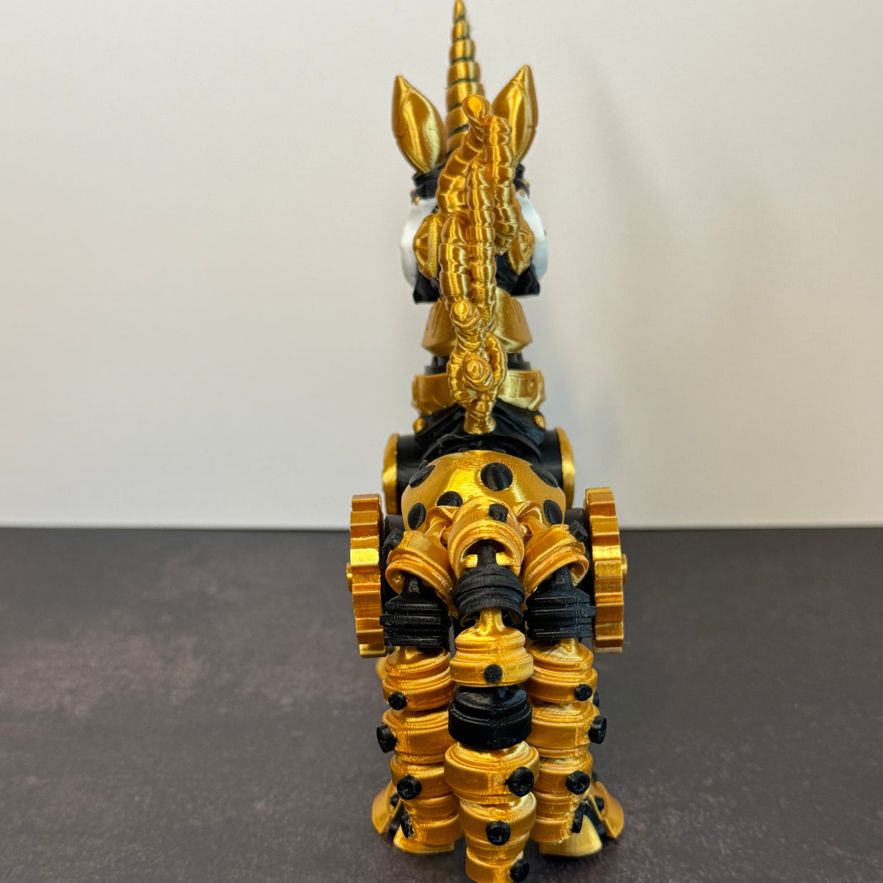 Steampunk Unicorn - 3D Printed Fantasy Unicorn Figurine, Mechanical Style Unicorn Decor