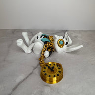 3D Printed Steampunk Stuffed Rabbit – Gothic Plush-Inspired Decor
