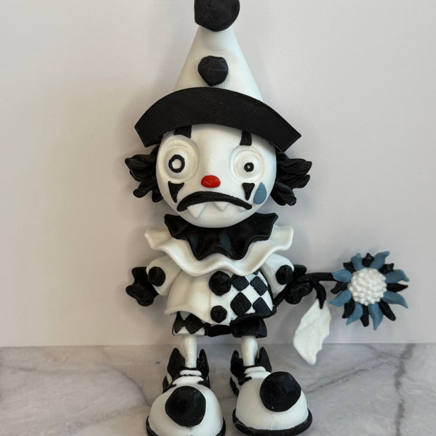 Sad Clown Figurine – 3D Printed Creepy Circus Decor or Collectible Toy