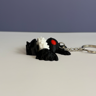 Mothman Keychain – 3D Printed Cryptid Creature Key Ring, Spooky Gothic Gift, Cryptid Lover Accessory