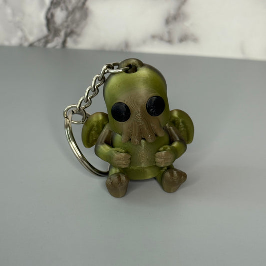 Cthulhu Keychain or Mini Figurine - Lovecraftian Horror Gift, 3D Printed Gothic Bag Charm