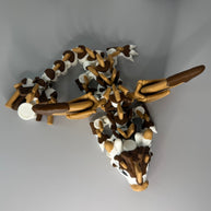 Baby S’mores Dragon – 3D Printed Articulated Marshmallow Campfire Creature – Cute Collectible Fantasy Gift