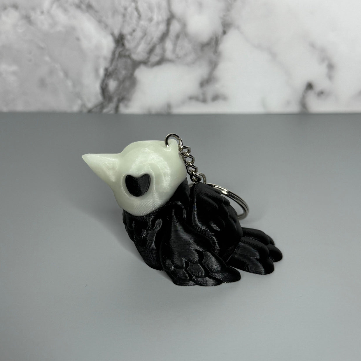 Glow Gothic Halloween Crow Keychain - Creepy Dark Spooky Charm