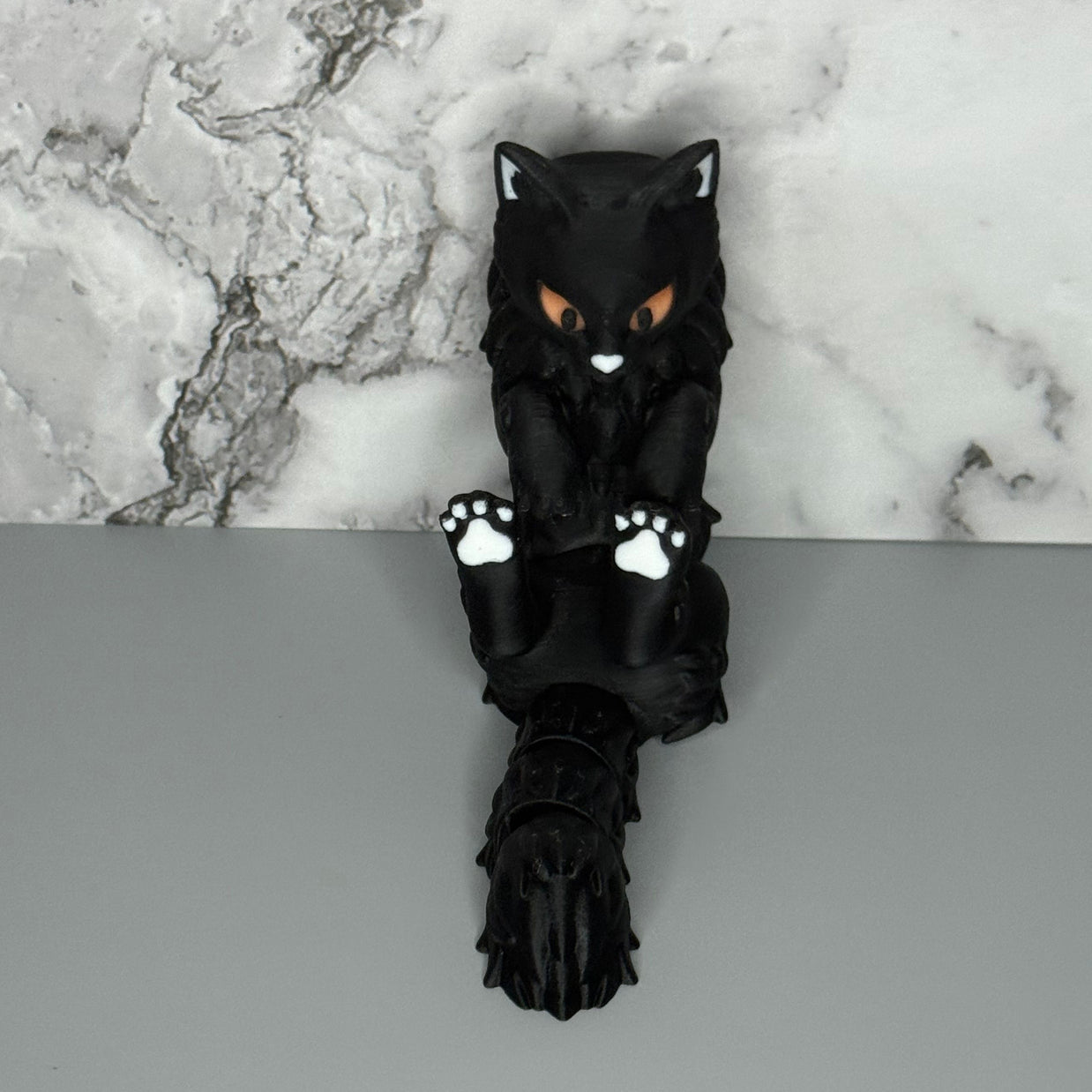 Glow in the Dark Eyes Black Cat - Laying or Hanging Spooky Gothic Halloween Decor