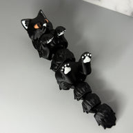 Glow in the Dark Eyes Black Cat - Laying or Hanging Spooky Gothic Halloween Decor