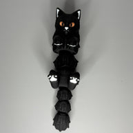 Glow in the Dark Eyes Black Cat - Laying or Hanging Spooky Gothic Halloween Decor