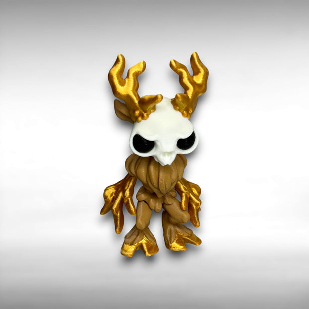 Mini Golden Wendigo Cryptid - 3D Printed Articulated Creepy Creature, Gothic Horror Desk Decor