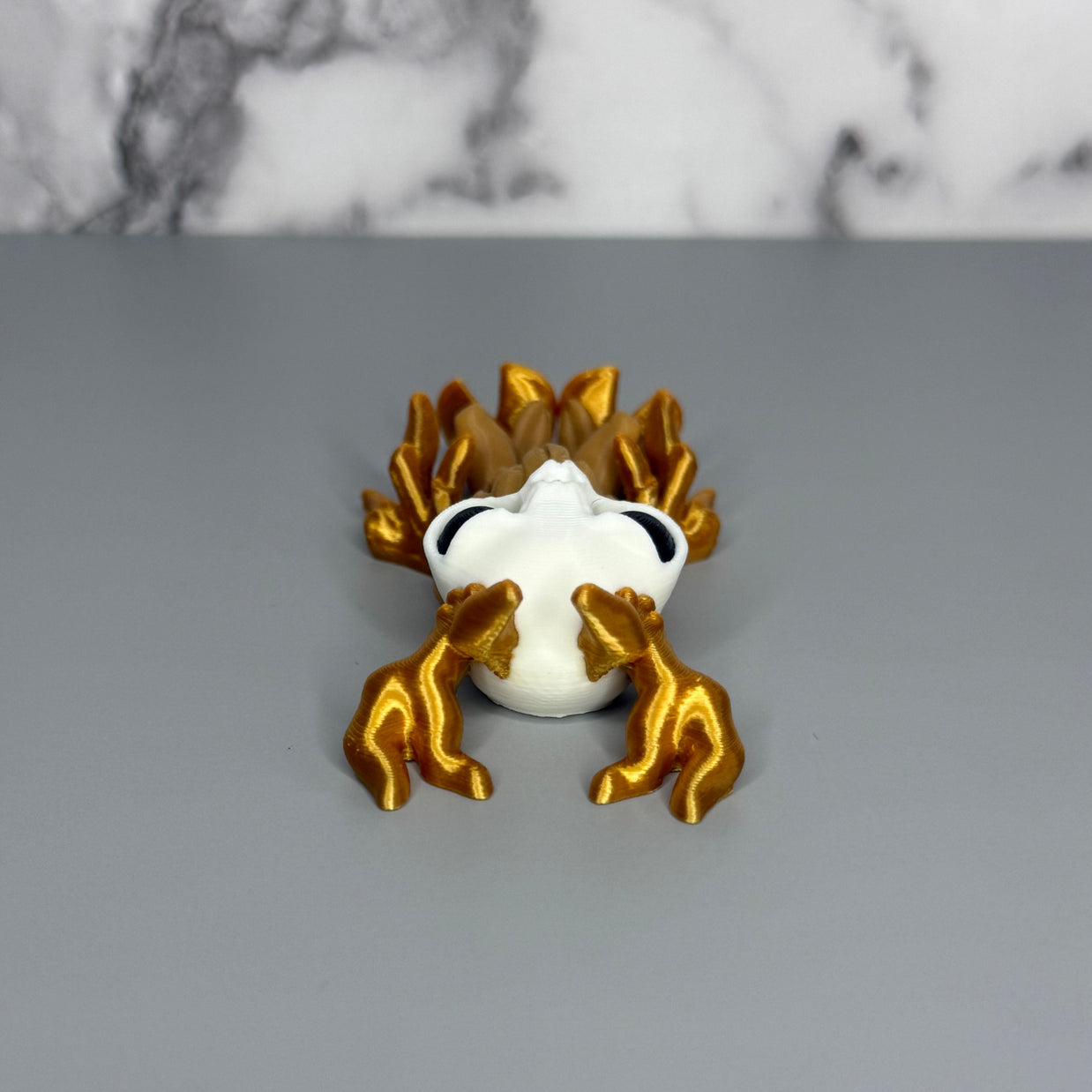 Mini Golden Wendigo Cryptid - 3D Printed Articulated Creepy Creature, Gothic Horror Desk Decor